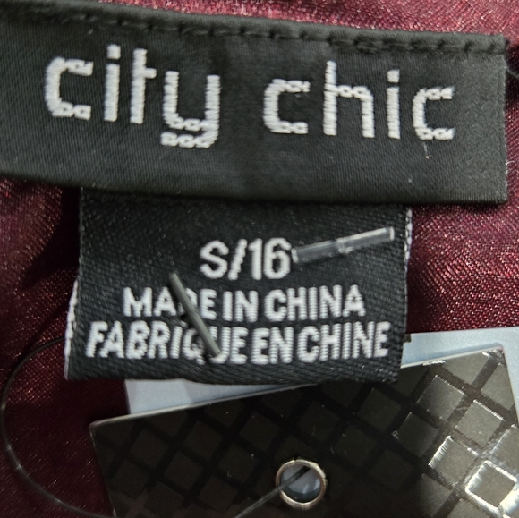 🐢 City Chic Dress Rippled Love Ox Blood Size S/16 NWT - Picture 11 of 11